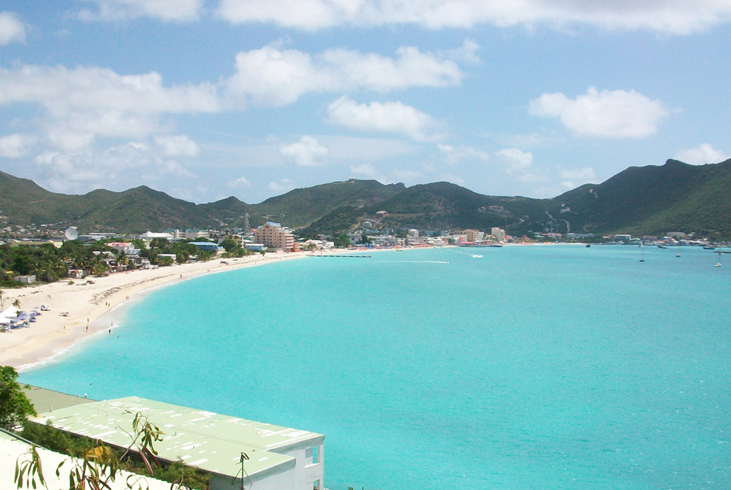 The graceful curve of Orient Bay Beach